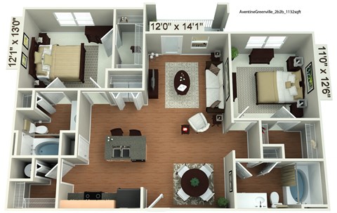 Aventine 2 Bedroom Apartment with Deluxe Patio